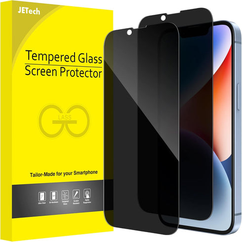 JETech Privacy Full Coverage Screen Protector for iPhone 14 Plus 6.7-Inch, Anti-Spy Tempered Glass Film, Edge to Edge Protection Case-Friendly, 2-...