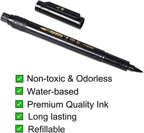 Refill Hand Lettering Pens, 4 Size Black Ink Calligraphy Pen Brush Lettering Pens Markers for Beginners Writing, Card Making, Signature, Illustrat...