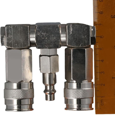 2 Way Air Hose Splitter 3 in 1 Quick Connect Stable Serviceable Air Compressor Accessories Essential Swivel 360° Air Connector Pneumatic tools...
