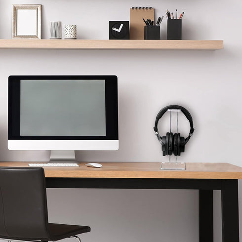 Acrylic Headphone Stand Headset Holder for Desk, Clear Acrylic Gaming Headset Stand Universal Headphone Holder for Desktop Display Office Accessor...