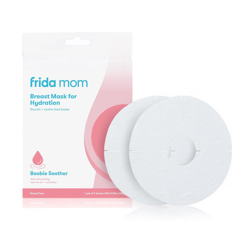 Frida Mom Hydration Packets for Breasts, Hydrate Nipples with Breast Mask Made with Aloe Vera, Honey, Tea Tree Oil, & Cucumber, 2 Sheet Masks...