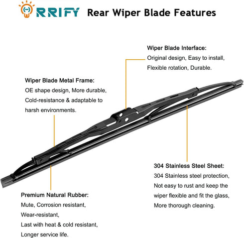 Rear Windshield Wiper Arm Blade 4L0955407 4L09554071P9 for Audi Q7 2006-2015 Back Windshield Wiper Assembly...