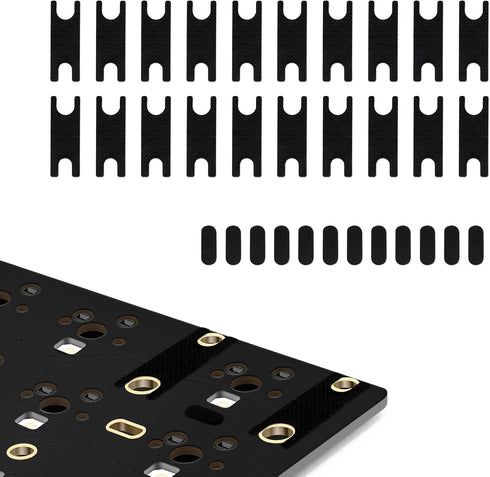 YIMAGUJRX Keyboard PCB Stabilizer Switch Teflon Film Keyboard Stabilizer Switch Pads 20Pcs, Stabilizer Steel Wire EVA Pads 12Pcs(Black...