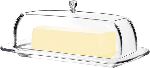 Youngever Plastic Butter Keeper, Reusable Clear Butter Dish, Butter Container with Lid...