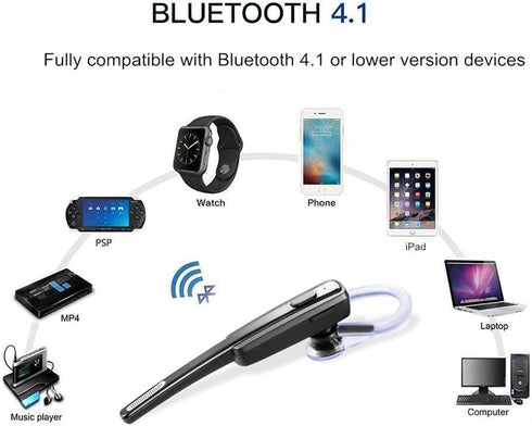 COMEXION Bluetooth Headset, Wireless Business Earpiece V4.1 Lightweight Noisy Suppression Bluetooth Earphone with Microphone for Phone/Laptop/Car ...