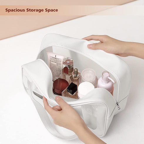 Travel Toiletry Bag for Women and Men, Matte Translucent Toiletry Bag with Handy Handle, Makeup Cosmetic Organizer Bag for Travel Toiletries Acces...