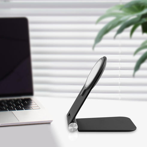 Foldable Phone Stand for Magsafe Charger, Adjustable Angle Aluminum Desk Phone Holder Mount Compatible with Magsafe Charger for iPhone 15 14 13 12...