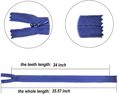 24 Inch 10PCS Invisible Nylon Coil Zipper,Clothing Zipper,Hidden Zippers DIY Sewing Tools for Tailor Sewing Crafts(5 pcs Grey and 5 pcs Beige 61cm...