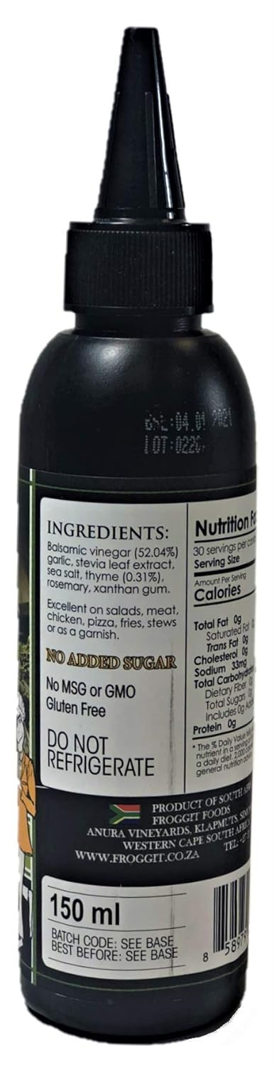 Castillo de Pinar (No Sugar Added) Thyme Balsamic Vinegar Reduction 150ml by Froggit Non GMO...