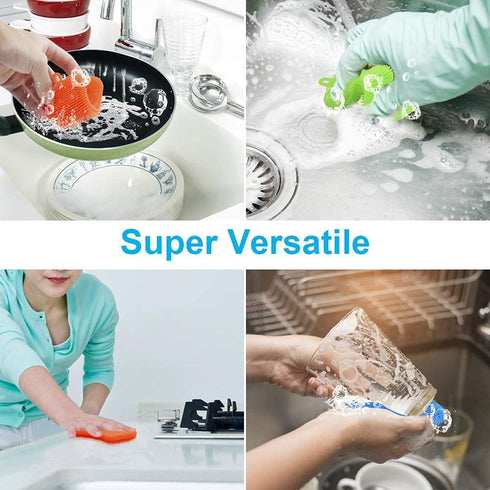 3PCS OstWony Silicone Dish Sponges, Super Food-Grade Silicone Sponges, Multi-Purpose and Efficient Sponge Kitchen Gadgets, Especial Delicate Kitch...