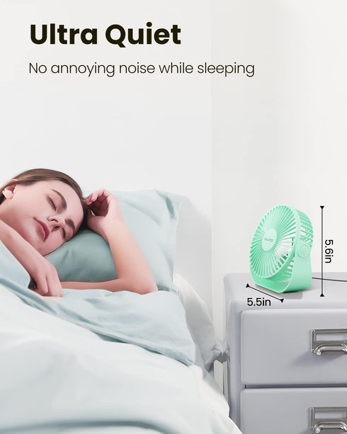 Gaiatop USB Desk Fan, 3 Speeds Portable Small Fan with Strong Airflow, 5.5 Inch Quiet Table Fan, 90° Rotate Personal Cooling Fan For Bedroom Home ...