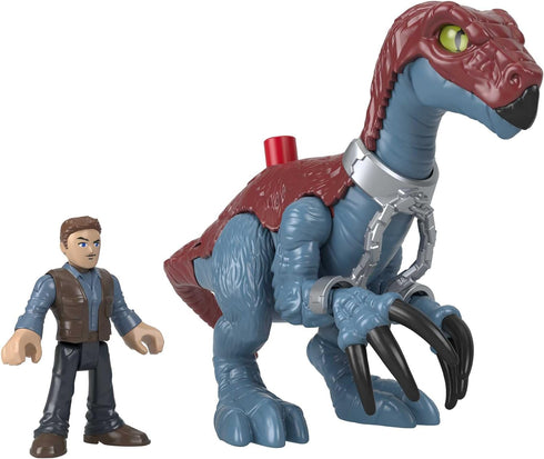 Fisher-Price Imaginext Jurassic World Dinosaur Toy Therizinosaurus & Owen Grady Figure Set for Pretend Play Preschool Kids Ages 3+ Years...