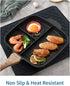 AMOAMI-Dish Drying Mat - Silicone Drying Pad - Heat Resistant - Kitchen Gadget - Black (12" x 16)...