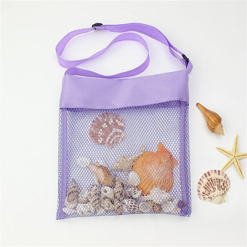 COTDINFORCA 5-PCS Colorful Mesh Beach Bags Sand Away Portable Foldable Sea Shell Bag with Adjustable Carrying Straps/Toy Storage Bag [Yellow, Rose...