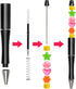 50Pcs Black Beadable Pens Plastic Bead Pen Black Ink Ballpoint Pens Diy Pens Cute Cool Pens for Journaling Students Teacher Bridal Graduation Gift...