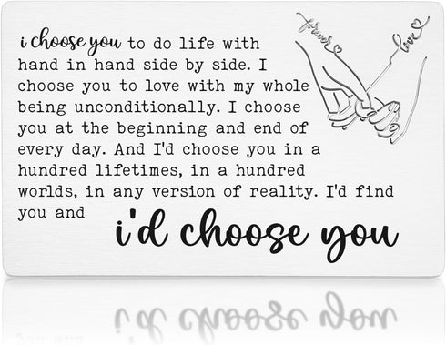 akeke Husband Wallet Card From Wife Anniversary Card for Him Hubby Engraved Wallet Insert Card I Love You Gifts Love Notes for Husband Long Distan...