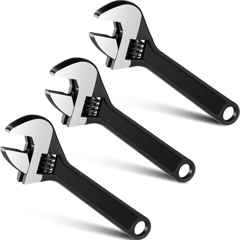 Chumia 3 Pieces Adjustable Hand Wrench Black Spanner Wrench Size Adjustable Spanner Hand Knurl Tool Adjustable Wrench Wide Jaw Wrench Repair Hand ...