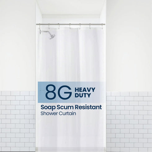 LiBa PEVA 8G Bathroom Small Shower Stall Curtain Liner, 36" W x 72" H Narrow Size, Frosted, 8G Heavy Duty Waterproof Shower Stall Curtain Liner...