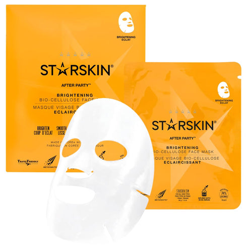 STARSKIN After Party - Premium Korean Skincare Bio-Cellulose Facial Mask Formulated with Fermented, Vitamin-Rich Coconut Juice - Soaked in 30ml of...