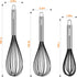 NileHome Whisk Commercial Whisks Stainless Steel & Silicone Non-Stick Coated Small Whisk Set 8" 10" 12" Kitchen Wisk Wire Whisks for Cooking 3 Pac...