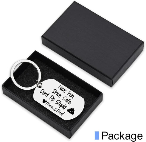 Teenager Coming of Age Gift for Teen Boys Girls Have Fun Keyring Drive Safe Key Chain Don't Do Stupid Keychain Tag...