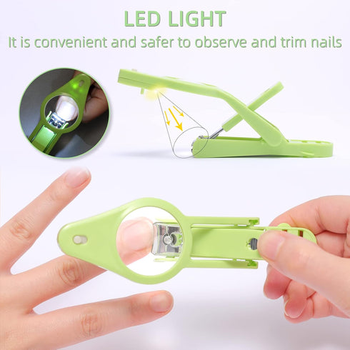 Nail Clippers with fold-Away Magnifier and LED Light, nail clipper with light,lighted nail clipper,Fingernails & Toenails Nail Clippers Care for E...