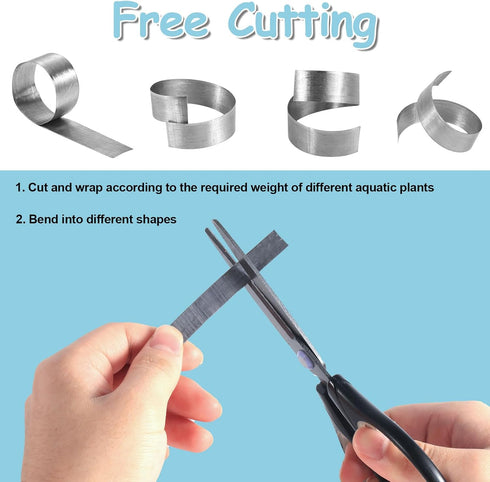 15pcs Aquarium Plant Weights, Bendable Fish Tank Plant Weights Metal Aquarium Plant Over Weight Anchors Cuttable Aquatic Plant Anchors for Ponds A...