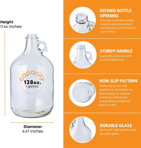 FastRack 1 gal Jug W/Twin bubble Airlock, Polyseal Lid, #6.5 Drilled Stopper...