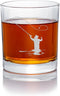 Fly Fisherman Round Rocks Glass - Fisherman Gift, Fishing Glass...