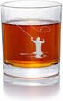 Fly Fisherman Round Rocks Glass - Fisherman Gift, Fishing Glass...