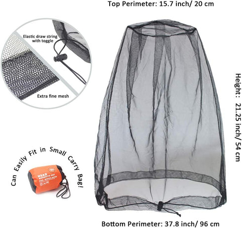 Cinvo Head Net Hat Bug Net Face Netting for Bugs No See Ums Insects Gnats Biting Midges from Outdoor Activities, Spacious Net Room Works Over Most...