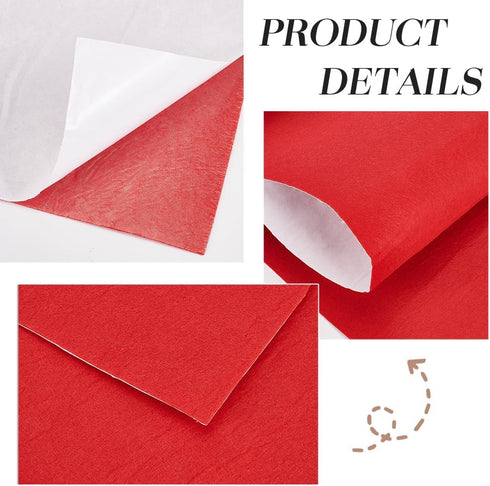 BENECREAT 13 Feet Red Self Adhesive Felt Fabric 10 x 157 Inch Large Felt Fabric Roll Shelf Liner for DIY Costume Making Jewelry Box Drawer Liner V...