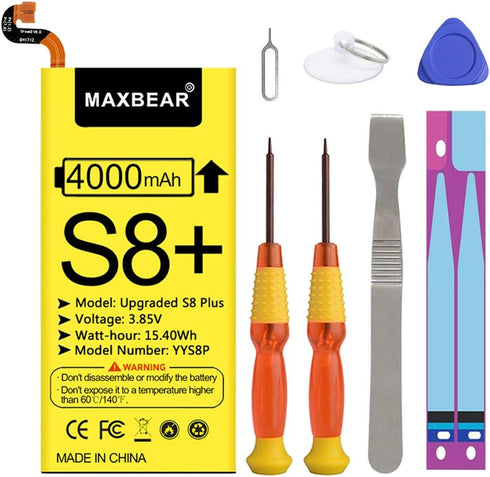 MAXBEAR Galaxy S8 Plus Battery, (Upgraded) 4000mAh 3.85V Li-Polymer Replacement Battery EB-BG955ABE for Samsung Galaxy S8 Plus SM-G955 G955V G955A...