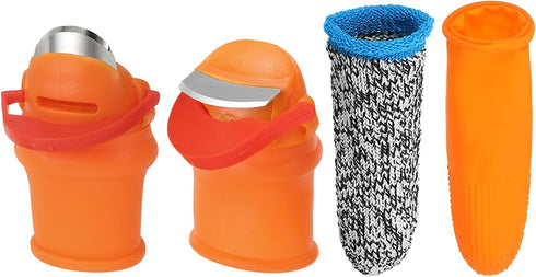 PATIKIL Small 2 Style Gardening Thumb Knife Set, 18Pcs Silicone Thumb Cutter Finger Cover Garden Trim Tool for Picking Fruit Vegetable, Orange...