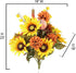 Admired By Nature 18 Stems Artificial Mums Sunflowers Zinna Silk Flowers Bush Plants Cemetery Flowers for Grave Home Office Wedding Thanksgiving F...