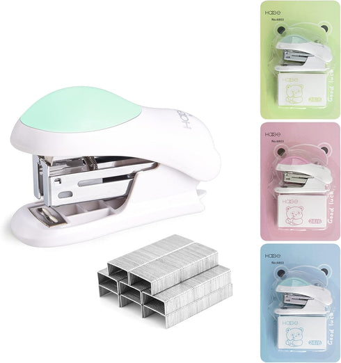 NEBURORA Mini Effortless Desktop Staplers with 400 Standard 26/6 Staples, 2-24 Sheet Capacity, Includes Built-in Staple Remover, Cute Stapler Gift...