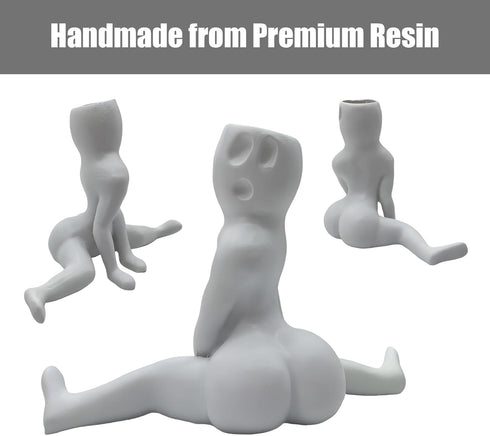 Funny Halloween Big Booty Ghost Planter Display Gag Hilarious Air Plant Display-Big Booty Ghost Holder Funny Gift Butt Planter Resin Air Fern Stan...