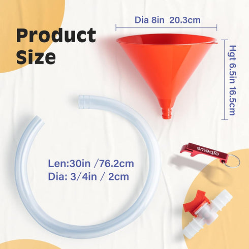 Beer Bong,Beer Funnel with Valve, Single Header, Bonus Bottle Opener, 1 Pack...