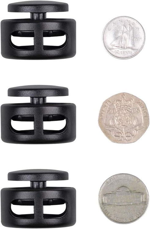DYZD Extra Large Cord Lock End Spring Cord Stopper Toggle for Paracord, Drawstring (Black, 10 PCS)...
