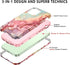 Btscase for iPhone 12 Case/iPhone 12 Pro Case, Heavy Duty Three Layer Marble Shockproof Full Body Rugged Hard PC+Soft TPU Bumper Drop Protection W...
