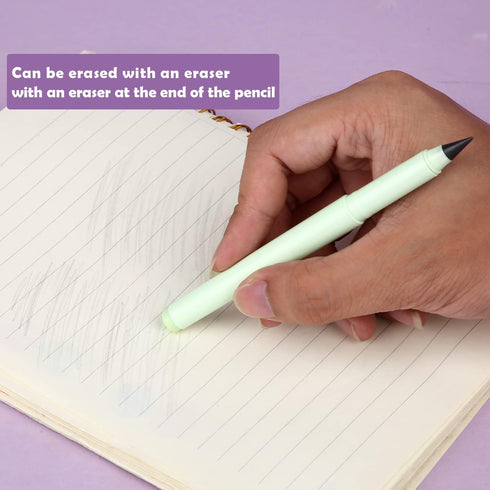 LUTER 6pcs Inkless Pencil with 6 Replacement Refills, Reusable Infinity Pencil Portable Eternal Pencil Everlasting Pencil for Writing and Drawing ...