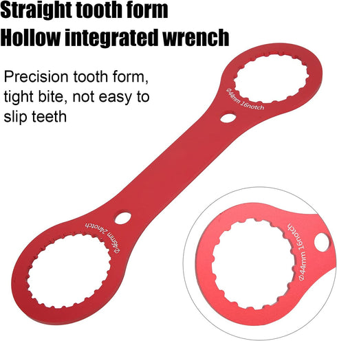 Bottom Bracket Wrench, BB Wrench Bottom Bracket Tool 44mm 46mm 16 24 Notch BB Installation Remover Tool(red)...