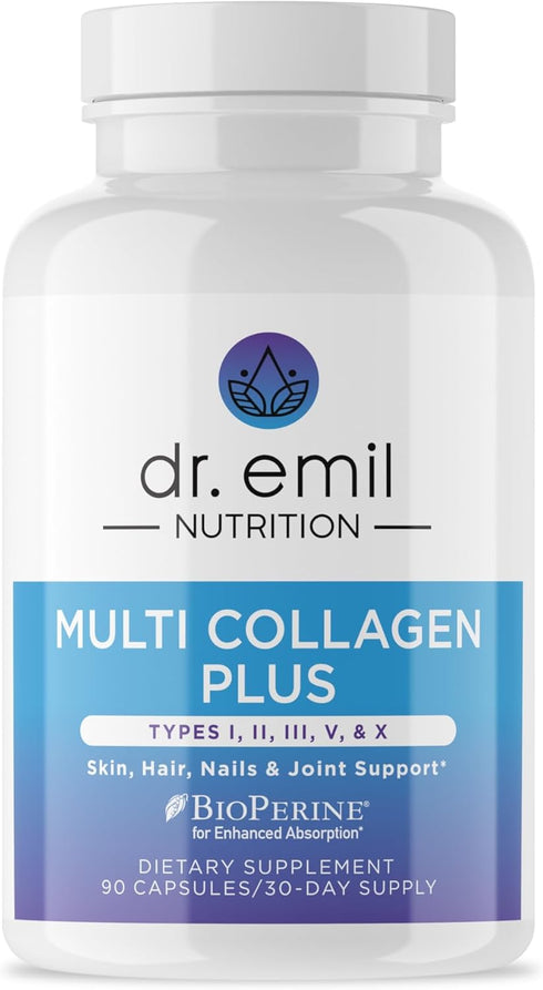 DR. EMIL NUTRITION Multi Collagen Pills - Collagen Supplements to Support Hair, Skin, Nails, & Joints - Hydrolyzed Collagen Supplements for Women ...