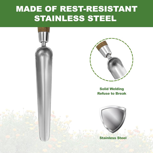 Seeding Widger, Stainless Steel Garden Planting Trowel for Repotting, Long and Narrow Widger for Weeding from Tight Areas, Hand Transplanter with ...