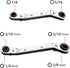 2PCS Hvac Service Wrench Tools, 3/16" to 3/8", 5/16" x 1/4" Ratchet Wrench Set with 2 Hex Bit Adapter, Refrigeration Wrench Set for Air Conditioni...