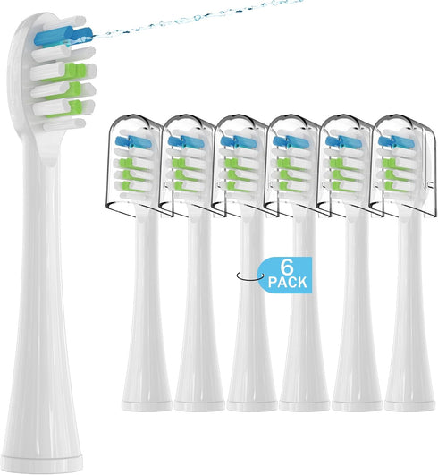 6 Pack Replacement Replacement Brush Heads for Waterpik Sonic Fusion Flossing Toothbrush Compatible with Sonic Fusion SF01/SF02 and Sonic Fusion 2...