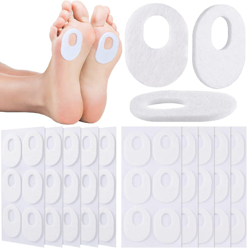 WILLBOND 60 Pcs Callus Pads Soft Felt Callus Oval Shape Corn Pads for Bottom of Foot Adhesive Foot Corn Pads for Men and Women Feet Toes Heel Pain...