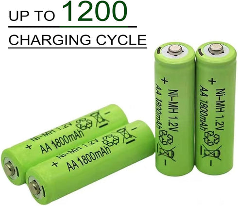 12 Count Ni-MH AA 1800mAh Rechargeable Batteries 1.2V Double A Batteries Precharged for Garden Landscaping Outdoor Solar Lights, String Lights, Pa...