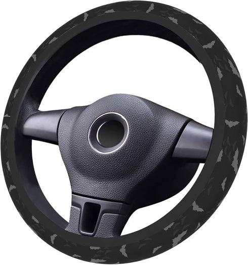 Halloween Gothic Bats Steering Wheel Cover Neoprene Material Creative Patterns Universal 15 inch Premium Non-Slip Breathable Steering Wheel Access...