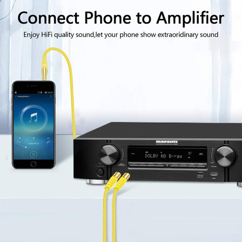 KINPS 6FT 3.5mm 1/8" TRS to Dual 6.35mm 1/4" TS Mono Stereo Y-Cable Splitter Cord Compatible for Phones, Laptop, Computer Sound Cards, CD Players,...